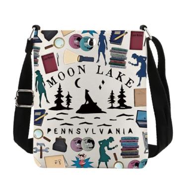 Imagem de TOBGBE Mystery Sleuth Personagem Inspirada no Programa de TV Murder Romance Bookish For Fans Detetive Lover Bolsa tiracolo, Moon Mb