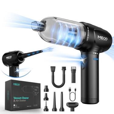 Imagem de MECO ELEVERDE Espanador De Ar Comprimido, Mini Aspirador Pó 4 Em 1, Soprador Elétrico 110.000 Rpm, Limpador Teclado 16.000 Pa Com Luz Led, Coletor Portátil 300 Ml Para Pc (Preto)