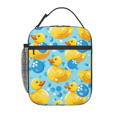 Imagem de ainori Lancheira reutilizável de borracha para crianças, meninas, meninos, mulheres e adultos, lancheira divertida e divertida, bolsa térmica de poliéster para escola, piquenique, trabalho, viagem