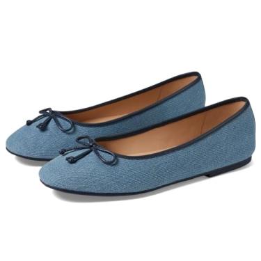 Imagem de Cole Haan Sapatilha feminina Yara Soft Ballet, Blazer de couro jeans claro/azul-marinho, 37