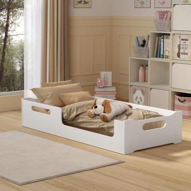 Imagem de Cama Cecília Solteiro Montessoriana 100% Mdf + Colchão Solteiro 188x88 Toraflex - Branca