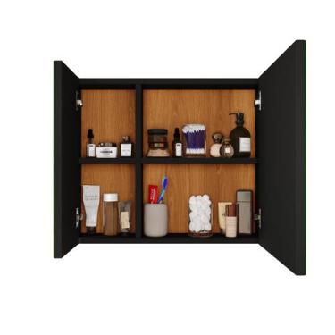 Imagem de Espelheira Klein Suspensa Com 2 Portas Espelhadas E 4 Nichos - JM3 - J