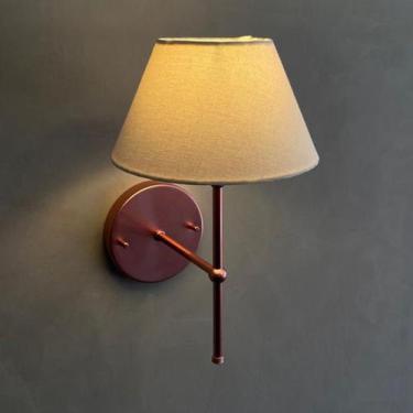 Imagem de Arandela Luminária de Parede Clássica Rose Gold Com Cúpula Algodão - B
