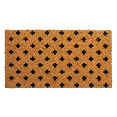 Imagem de Capacho Fibra De Coco Estampado 25 Bege-preto 0,33x0,60m