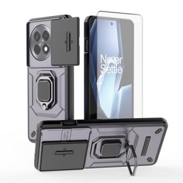 Imagem de Asuwish Capa de telefone para OnePlus 13R 5G/Ace 5/Ace 5 Pro 2025 com capa de câmera deslizante de vidro temperado suporte de anel suporte robusto fino protetor celular One+ 13 R R13 Ace5 feminino