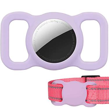 Imagem de Poivy Suporte de silicone para coleira de ar – capa protetora à prova d'água para cães e gatos, acessórios de rastreamento GPS (pacote com 1, roxo)