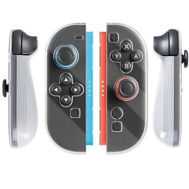 Imagem de FANPL Capa para controle Joycon Nintendo Switch 2, capa protetora para Joycons 2 TPU Soft Shell, design ergonômico e instalação confortável e fácil - padrão diamante