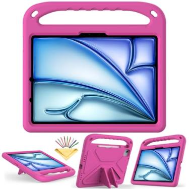 Imagem de UUcovers Capa infantil para iPad Pro 11 polegadas M4 (2024) (modelo: A2836/A2837/A3006) (5ª geração) com alça/suporte/suporte para caneta/suporte leve, resistente, à prova de choque, linda capa de EVA