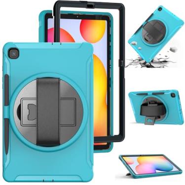 Imagem de Junfire Capa para Galaxy Tab S6 Lite 2024/2022/2020, capa protetora à prova de choque para Samsung Tab S6 Lite de 10,4 polegadas com suporte para caneta/alça de mão/suporte,