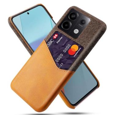 Imagem de Capa para Xiaomi Redmi Note 13 PRO,Tela e tampa de couro PU,Antideslizante,360°cobertura completa à prova de choque com 1 slot de cartão atrás,Prevenção de queda-Brown