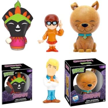 Imagem de Sat Morning Toons Wacky Fun Scooby-Doo Retro Flock Exclusive Pop Figure Character Bundled with Mini Fred Jones + Velma DINKLEY + Witch Doctor Scooby-Doo 4 Items