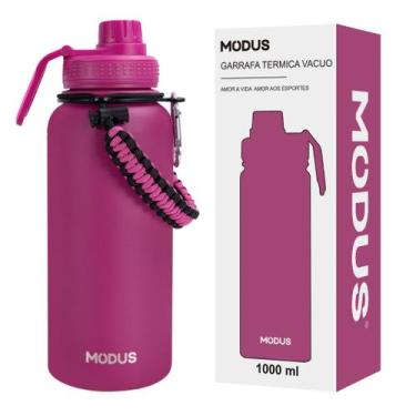 Imagem de Garrafa Térmica Parede Dupla Aço Inox 1L Café Suco Água Academia Passe