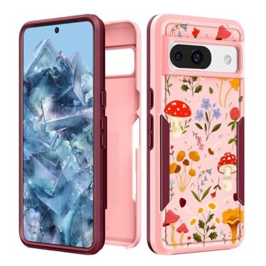 Imagem de Plakill Capa feminina para Google Pixel 8A - Capa feminina fofa kawaii estética design exclusivo planta cogumelo resistente à prova de choque grau militar adolescentes para celular Google Pixel 8A
