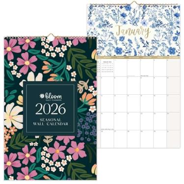 Imagem de bloom daily planners Calendário de parede mensal de 2026 (janeiro a dezembro de 2026) - Grande 28 x 43 cm - sazonal