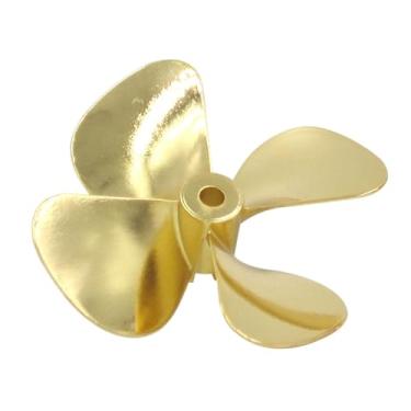 Imagem de menolana Hélice de metal para barco RC, liga de zinco, alta resistência, 4 lâminas, eixo de 4 mm, para barcos de controle remoto, peças de reposição, fácil de, 55mm Positivo