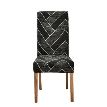Imagem de Conjunto de capas para cadeiras ajustáveis, 1 peça, sala de jantar, elásticas, elastano, capas para assento, removível, encosto alto (tamanho 1 peça/cor 1)