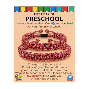 Imagem de PINKDODO Pulseira Back to School Mommy and Me First Day of Kindergarten Preschool Gifts for Boys, 6.5 inch, Nylon, Sem Pedra Preciosa