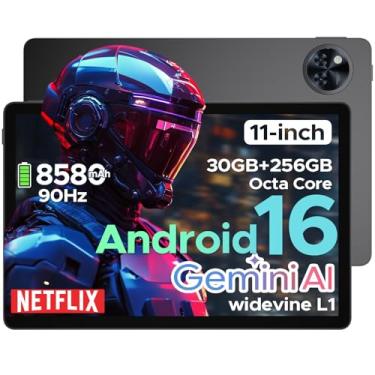 Imagem de DOOGEE Tablet U11 Pro Android 16, tablet de 11 polegadas com Gemini AI, 30 GB + 256 GB/2 TB TF Octa-Core, tela de 90 Hz, 8580 mAh, 1080P, Bluetooth 5.0 + 5G WiFi, Widevine L1,13 MP + 5 MP, Face ID/OTG
