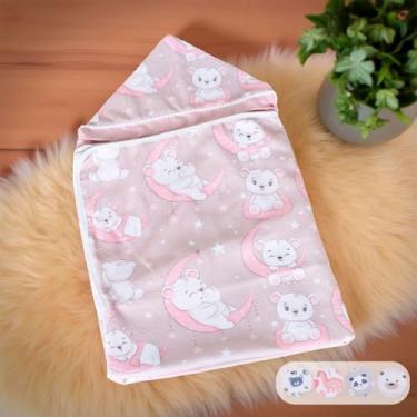 Imagem de Toalha De Bebê C/Capuz Forrada Sublimada Menina Menino Infantil (Ursinha Soninho)