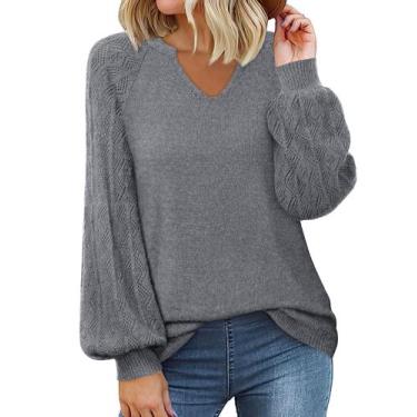 Imagem de Suéteres femininos Messic com decote em V, sem ombros, outono, inverno