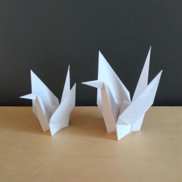 Imagem de Kit Pássaros Tsuru P E M - Origami 3d, Decoração - Toque 3D, Branco