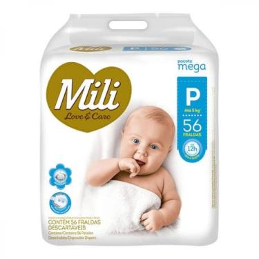 Imagem de Fralda Mili Love e Care P 56 unidades, Branco