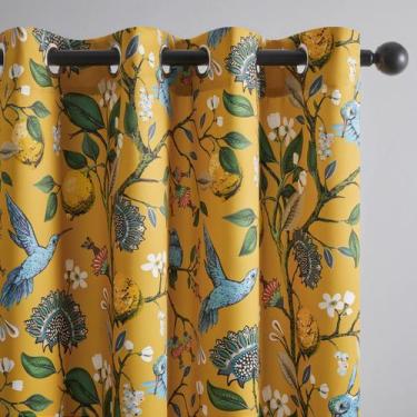 Imagem de Cortinas Topfinel Amarelo Mostarda 244cm Blackout 2 painéis