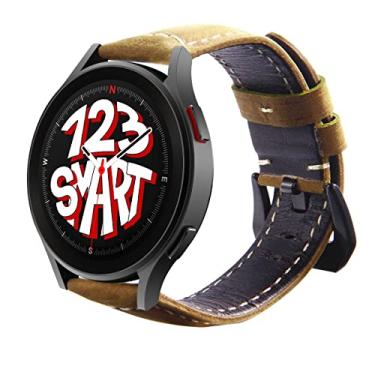 Imagem de Pulseira de Couro Marca 123Smart compatível com Galaxy Watch 4 Watch 5 Watch 6 Watch 7 40mm 42mm 43mm 44mm 45mm 46mm 47mm
