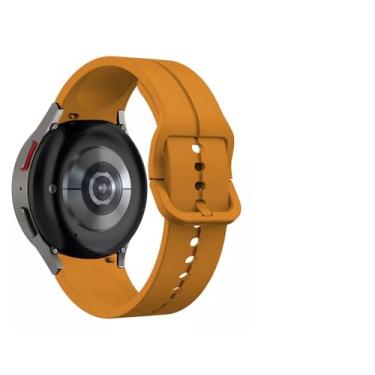 Imagem de Pulseira Ridge de Silicone Fivela Marca 123Smart Compativel com Galaxy Watch4 Watch5 Watch 4 Classic Watch 5 PRO Watch 6 e Active2 40mm 42mm 44mm 45mm 46mm R820 R830 R860 R870 R880 R890 R900 R910 R920 - Mostarda