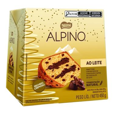 Imagem de Panettone Alpino com Recheio Cremoso de Chocolate e Gostas de Chocolate 450g