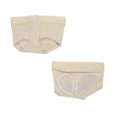 Imagem de Caplancy Calcinha para pés de dança tanga 1/2 par de sapatos de meia sola Lyrical Dance Paws Pads Ballet Belly Contemporâneo Sapatos de dança para mulheres e meninas, Suede-toast, X-Large