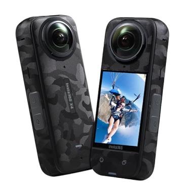 Imagem de yiodelu Película antiarranhões para Insta 360X4 Adesivo protetor camuflado preto decalques acessórios para câmera de ação para proteção total 360X4