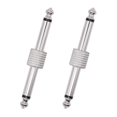 Imagem de Xilaghy Conector de patch de pedal de guitarra de 6,35 mm, acopladores profissionais de pedal de efeito de guitarra, adaptador de plugue TS mono macho para macho de 0,63 cm para pedaleira de guitarra