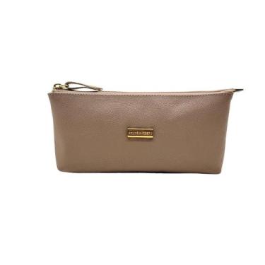 Imagem de Necessaire Para Maquiagem Feminina Couro Legítimo Lançamento Cores - A