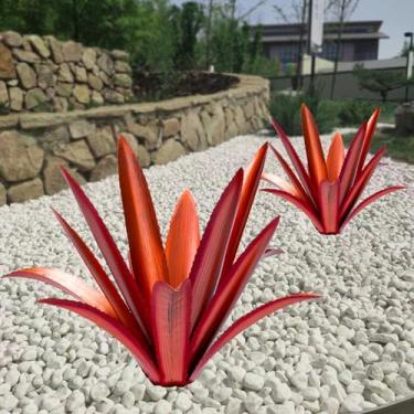 Imagem de HYDMLSL Escultura rústica de tequila grande, plantas de agave de metal rústico para pátio ao ar livre, quintal, jardim de plantas mexicanas, gramado externo de agave