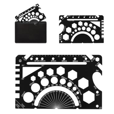 Imagem de Balança de régua de engenharia de carteira 49 em 1, ferramenta de carteira de faca de cartão de crédito, transferidor de régua de metal pequeno, multiferramenta utilitária diária (abridor de garrafa