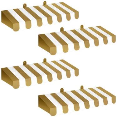 Imagem de Toldo de decoração Boao Circus 3D Stripe Cardboard x4 Gold