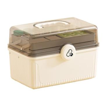 Imagem de Caixa de Armazenamento de Medicamentos Com 3 Camadas, Grande Capacidade, à Prova d'água, à Prova de Choque, Portátil, para Casa, Ar Livre, Saúde, Kits de Primeiros Socorros