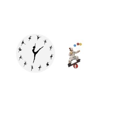 Imagem de Fenteer Relógio de Bailarina com Escultura, Relógio Decorativo Silencioso E Mudo para Cozinha, Escritório, Casa, Mesa, Peça Central, Armário, Sala de Jantar,