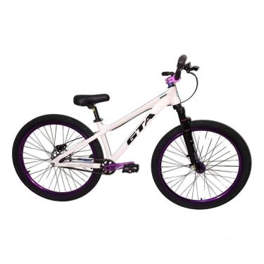 Imagem de Bicicleta 26 Gta Gravity Cor Branco Freeride Single Cubo K7 Barulhento Freio Hidráulico Garfo C/trava Pneu Flame Preto