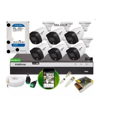 Imagem de Kit 6 Cameras Intelbras Full Color Dvr 8ch Full C/ 2t