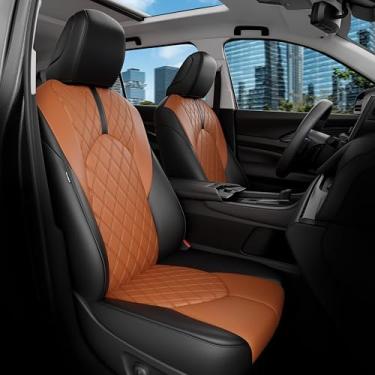 Imagem de FEINEPRO Conjunto completo de capas de assento Grand Highlander, ajuste personalizado 1:1 para Toyota Grand Highlander 2024 2025 8 lugares, 2ª fileira 40/60 protetores de assento de couro divididos