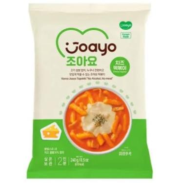 Imagem de Joayo Topokki de Queijo, Bolinho de Arroz Coreano Instantâneo com Temperos Tradicionais, Branco e Laranja, 240g, Porção para 2 Pessoas, Culinária Autêntica Coreana