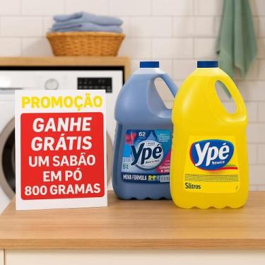 Imagem de Kit Detergente Ypê 5L Amaciante Ypê 5l Ganhe de Brinde 1 Sabão em Pó 8