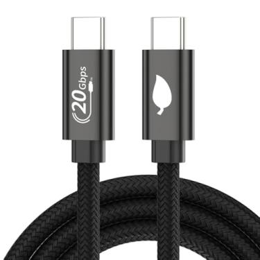 Imagem de SkyeySnail Cabo USB C para C 0,5 m / 1,6 pés, cabo USB C 3.2 geração 2X2, cabo de monitor USB C 4K para USB C, transferência de dados de alta velocidade de 20 Gbps, carregamento rápido PD de 100 W