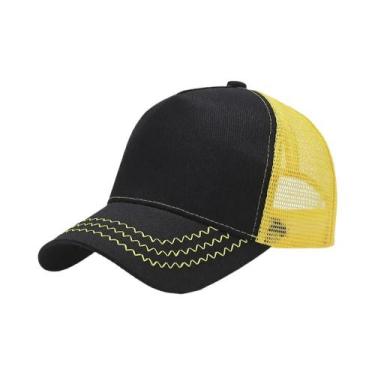 Imagem de Boné de Beisebol Snapback Curvo - Adulto, Malha, Verão, Hip Hop, Ajust