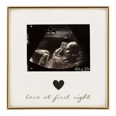 Imagem de Lawrence Frames Sonograma 12,5 x 7,5 cm – Moldura Metla de Ultrassom Dourado – Design Love at First Sight