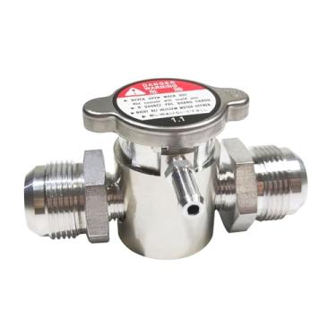 Imagem de HCHCSPEED Conector de mangueira de radiador em linha de alumínio universal 16AN para 16AN para 16AN macho com tampa natural