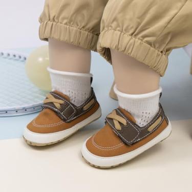 Imagem de Mocassins para bebês meninos meninas sola macia mocassins meninas primeira caminhada sapatos sociais, A01/marrom, 12-18 Months Toddler
