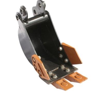 Imagem de Diydeg Balde de Miniescavadeira, Caçamba de Escavação Estreita de 7,87 Pol./200 Mm Com Dentes de Metal e 2 Pinos, para Acessórios de Miniescavadeira de até 2 Toneladas